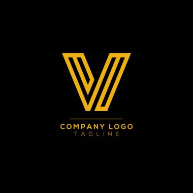 Soyut V harfi logo tasarımı. Yaratıcı, minimal amblem tasarım şablonu. Şirket için Grafik Alfabe Sembolü.