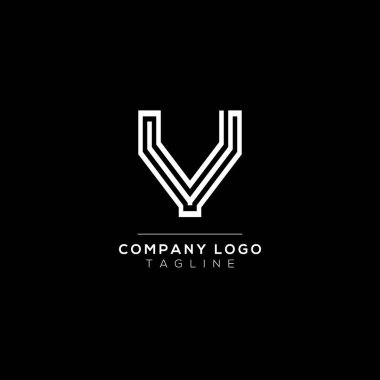 Soyut V harfi logo tasarımı. Yaratıcı, minimal amblem tasarım şablonu. Şirket için Grafik Alfabe Sembolü.