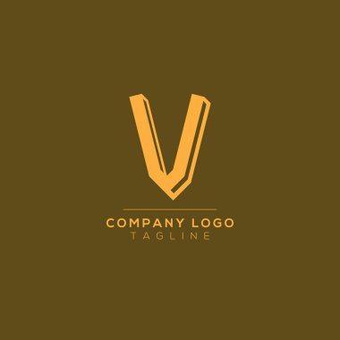 Soyut V harfi logo tasarımı. Yaratıcı, minimal amblem tasarım şablonu. Şirket için Grafik Alfabe Sembolü.