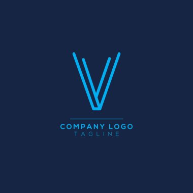 Soyut V harfi logo tasarımı. Yaratıcı, minimal amblem tasarım şablonu. Şirket için Grafik Alfabe Sembolü.