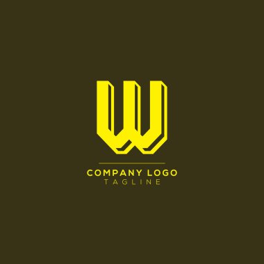 Soyut W harfi logo tasarımı. Yaratıcı, minimal amblem tasarım şablonu. Şirket için Grafik Alfabe Sembolü.