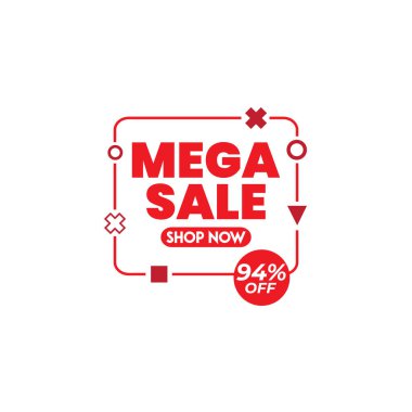 Özel indirimli vektör pankartı ya da mega satış anlaşması. Satılık etiket ve çıkartmalar, ürün tanıtımı, özel teklif, alışveriş, e-ticaret. Web tasarımı ve pazarlama materyali için vektör çizimleri. Dijital reklam veya elektro kavramı