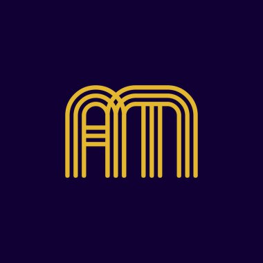 AM harfi alfabe logosu işareti. Şirket için modern vektör logosu tasarımı ve şirket kimliği.