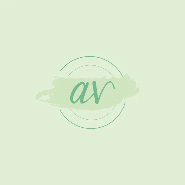 首字母字母Av水彩标志图标 女性签名奢侈标志设计模式矢量 — 图库矢量图片