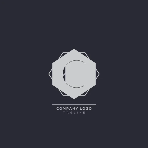 Koncepcja Projektu Logo Tłem Początkowo Twórcza Minimalna Ikona Monografii Nowoczesny — Wektor stockowy