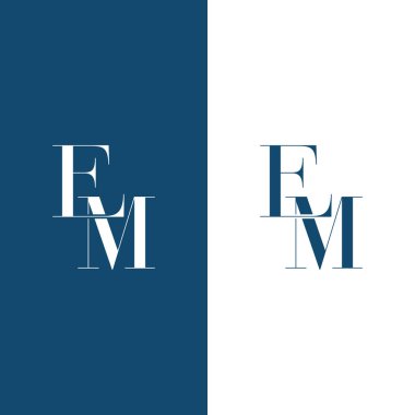 Initial letter em henri vector icon