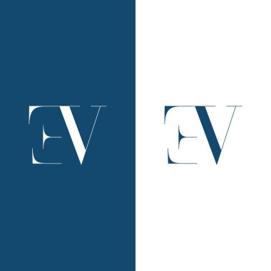Initial letter ev henri vector icon