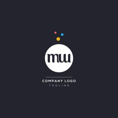 Initial letter mw bubble vector icon