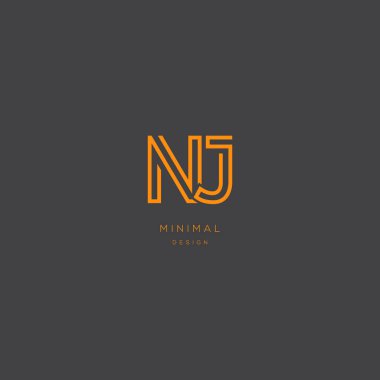 Initial letter nj library vector icon