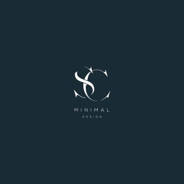 Initial letter sc minimal vector icon