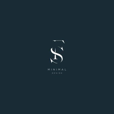 Initial letter sf minimal vector icon