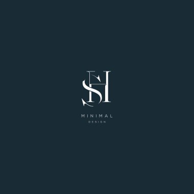 Initial letter sh minimal vector icon