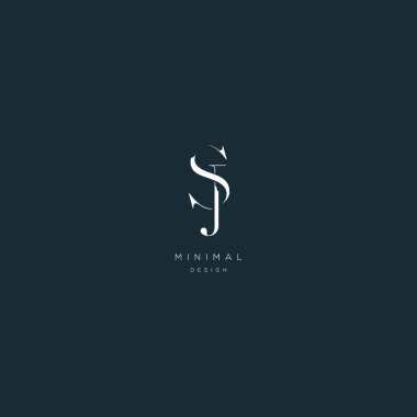 Initial letter sj minimal vector icon