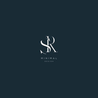 Initial letter sr minimal vector icon