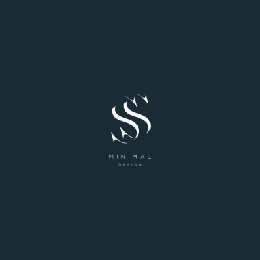 Initial letter ss minimal vector icon