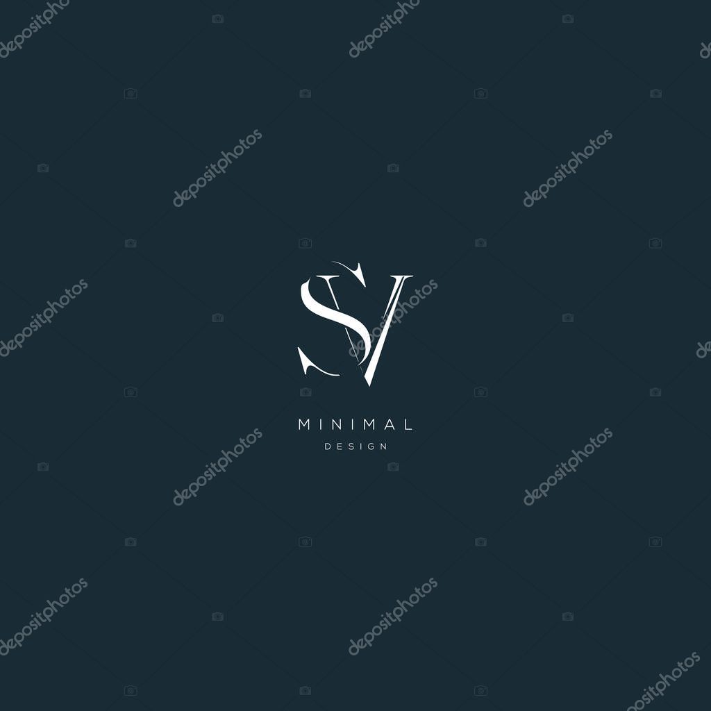 Initial letter sv minimal vector icon