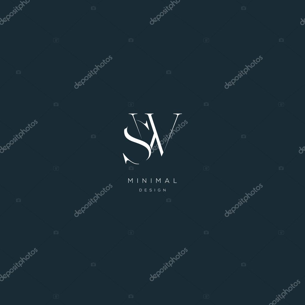 Initial letter sw minimal vector icon