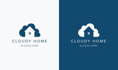 Abstract cloudyhouse logo design template. Universal vector icon