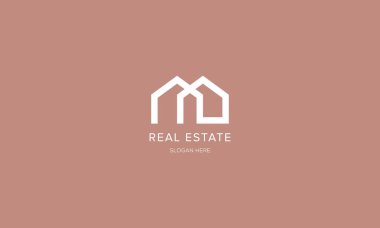 Real Estate logo, Builder logo, Roof Construction logo design template vector illustration