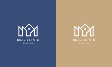 Real Estate logo, Builder logo, Roof Construction logo design template vector illustration