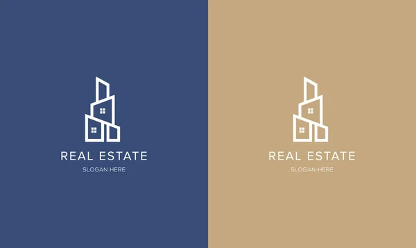Creative Real Estate Logo Design Dům Návrh Loga Real Estate — Stockový vektor