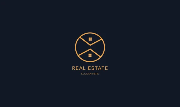 Real Estate Logo Builder Logo Roof Construction Logo Design Template — Wektor stockowy