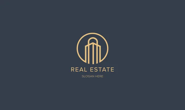 Real Estate Logo Builder Logo Roof Construction Logo Design Template — Stockový vektor