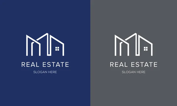 Real Estate Logo Builder Logo Roof Construction Logo Design Template — Stockový vektor