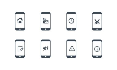 Mobile hand drawn vector set icon.Modern design template