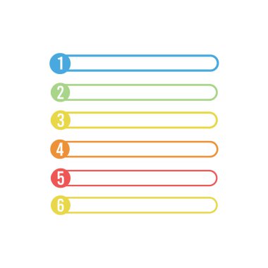 Vector icon template of six options or steps