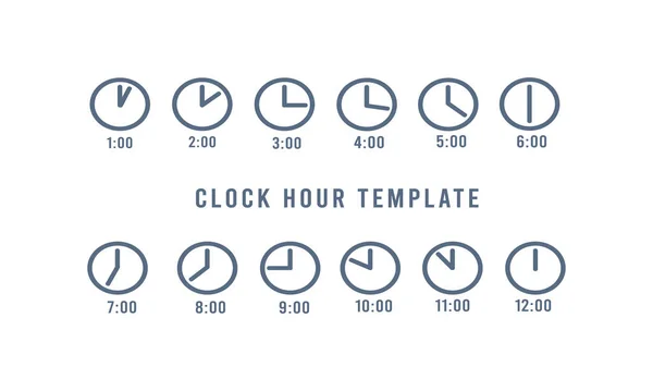 Clock Time Hand Drawn Set Design Template Modern Vector Design — 스톡 벡터