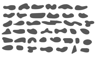 Blob shapes vector set. Abstract smirch elements spot simple silhouette. Minimalist isolated element set