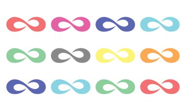 Sonsuz vektör ikon tasarım şablonu. Farklı geometrik tasarım vektör tasarımı