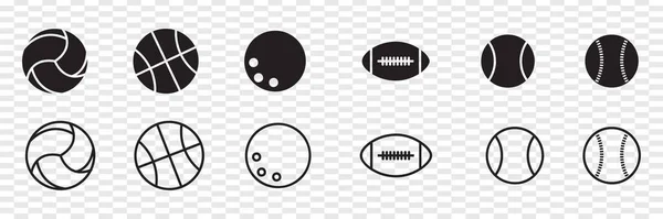 Sport balls vector icon design template. Modern balls icon of football, baseball, basketball, tennisball, volleyball