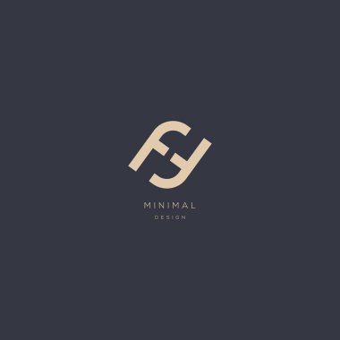 İlk harf FF alfabesi asgari vektör simgesi