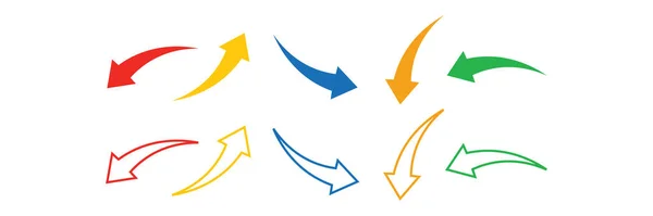 Conjunto Setas Apontando Diferentes Lados Ícone Vetor Ilustração Moderna Projeto —  Vetores de Stock