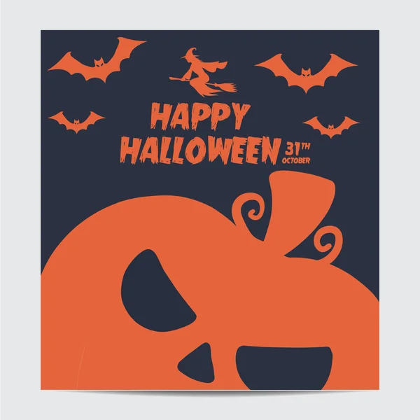 Ícone Halloween Jack Lantern Flat Design Com Vetor Sombra Lateral — Vetor de Stock