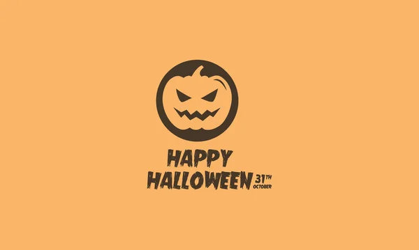 Ícone Halloween Jack Lantern Flat Design Com Vetor Sombra Lateral — Vetor de Stock