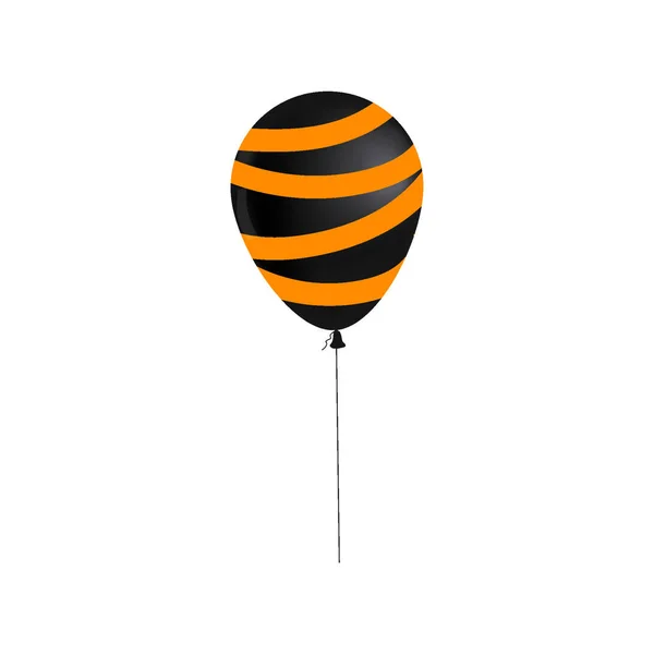 Palloncino Halloween 3d realistico, simbolo dell'icona dell'occhio, colore nero arancio. Illustrazione vettoriale isolato — Vettoriale Stock