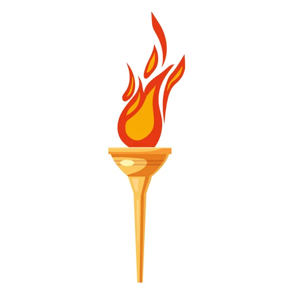 Torch with flame cup, symbol sport games. Icon vector — Stock Vector