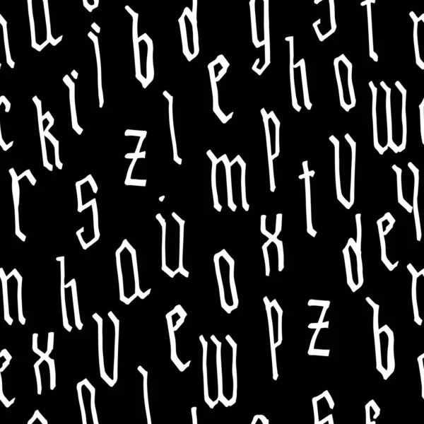 Wzór bezproblemowa kaligrafia alfabetu gotyckiego stylu, liternictwo. Europejskie średniowieczne litery łacińskie. Tło wektorowe — Wektor stockowy