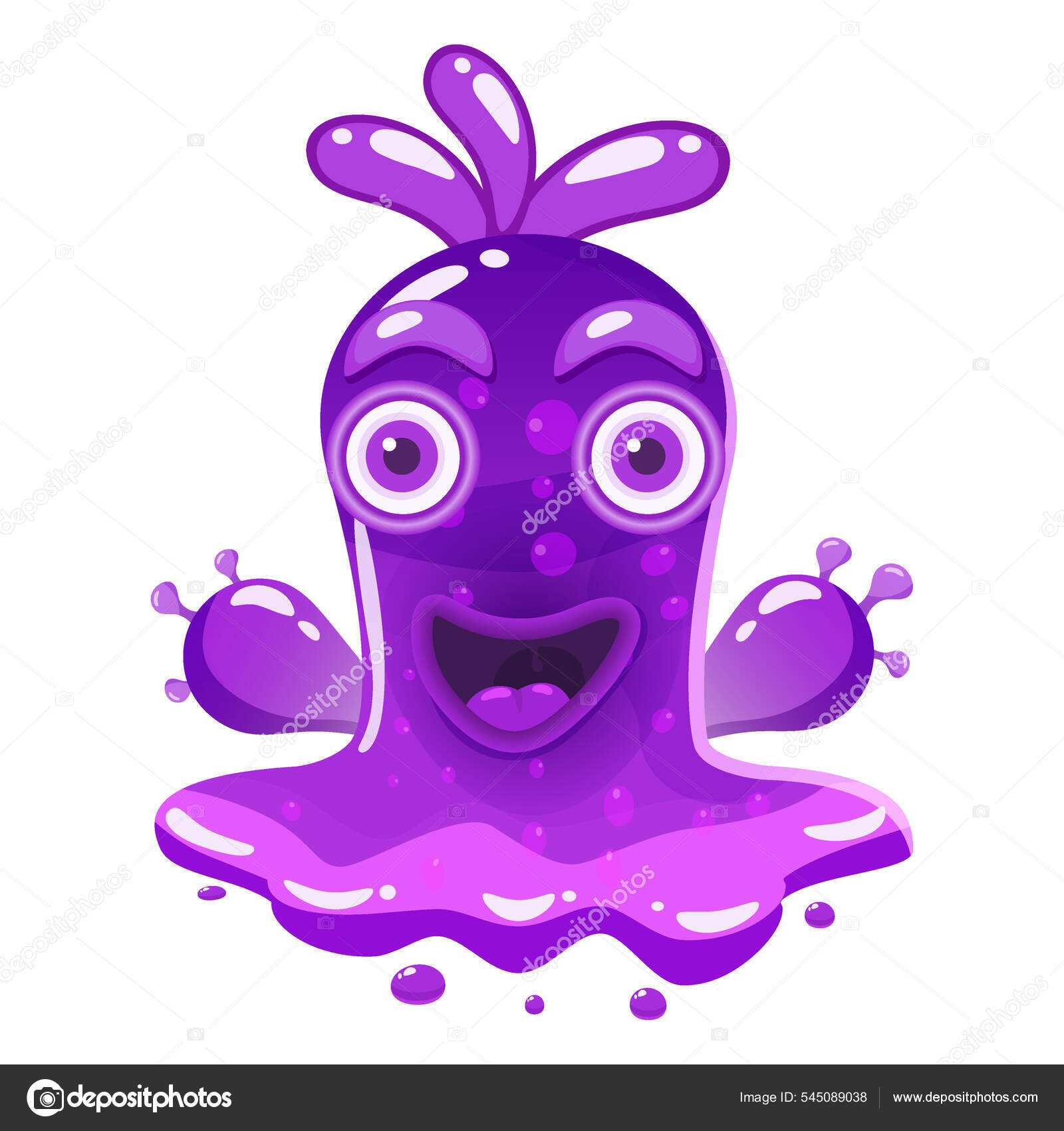 Elemento De Monstro Pequeno Alienígena Roxo Bonito Dos Desenhos