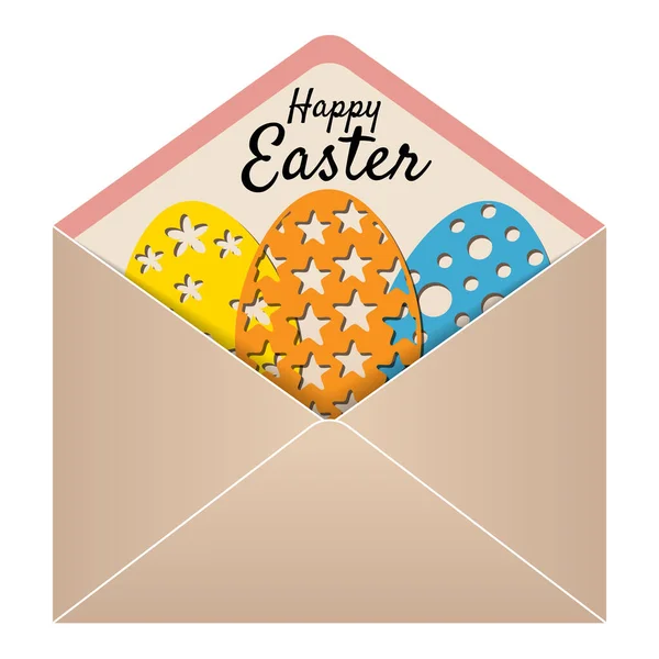 Easter envelope paper mail with a Easter Egg, vintage. Vector illustration — Stock Vector
