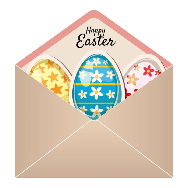 Easter envelope paper mail with a Easter Egg, vintage. Vector illustration — Stock Vector