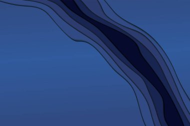 Kağıt kesiği soyut tasarım arka planı. Kapaklar, poster, pankart, davetiye, sunum için mavi renkli kağıt kesim biçimi