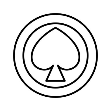 Icon Maça Kumarhanesi Kumar Makinesi hattı, düzenlenebilir vuruş. Kumar sembolü, nesne. Vektör illüstrasyonu