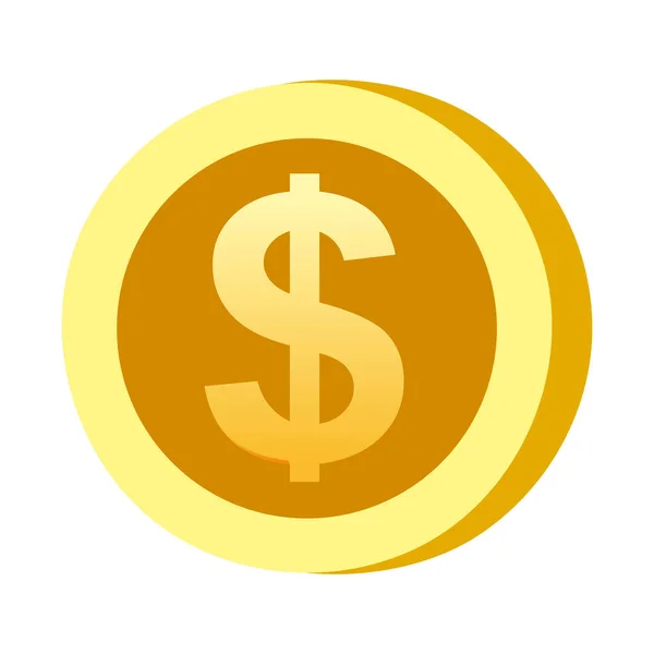 Tvar znaku ikového dolaru. Hazardní symbol, předmět. Vektorová ilustrace — Stockový vektor
