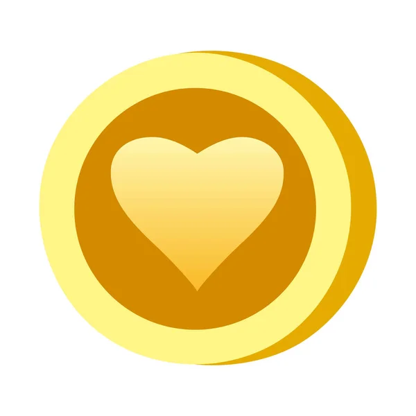 Ikone Herzform Glücksspiel Symbol Objekt Vektorabbildung Isoliert — Stockvektor
