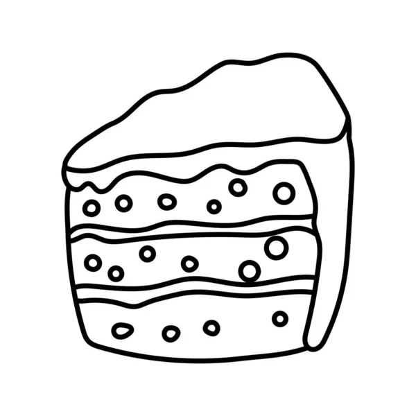 Gâteau Sucette Icône Ligne Style Illustration Vectorielle Isolée — Image vectorielle