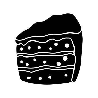 Kek simgesi silueti siyah düz biçim izole vektör çizimi